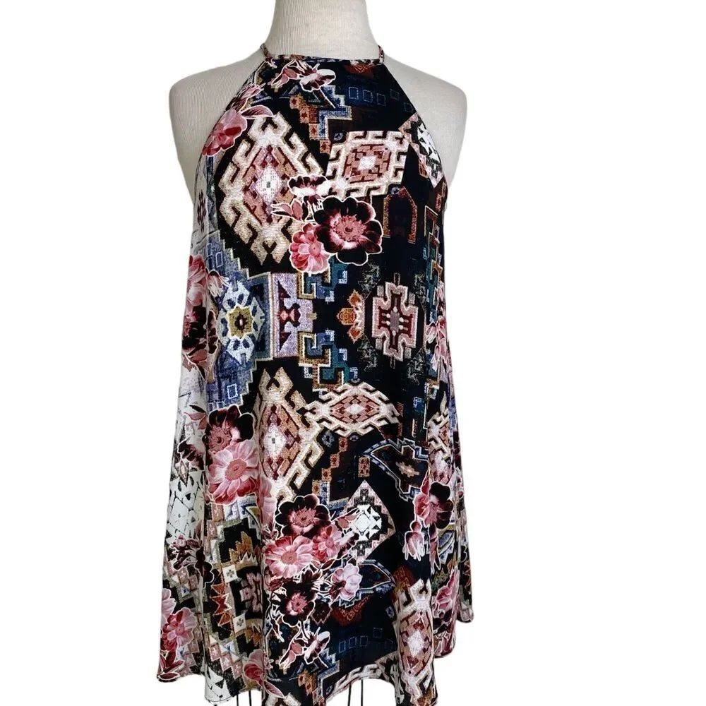 Show me your Mumu M dress multi colored Hawaiian print vacation party